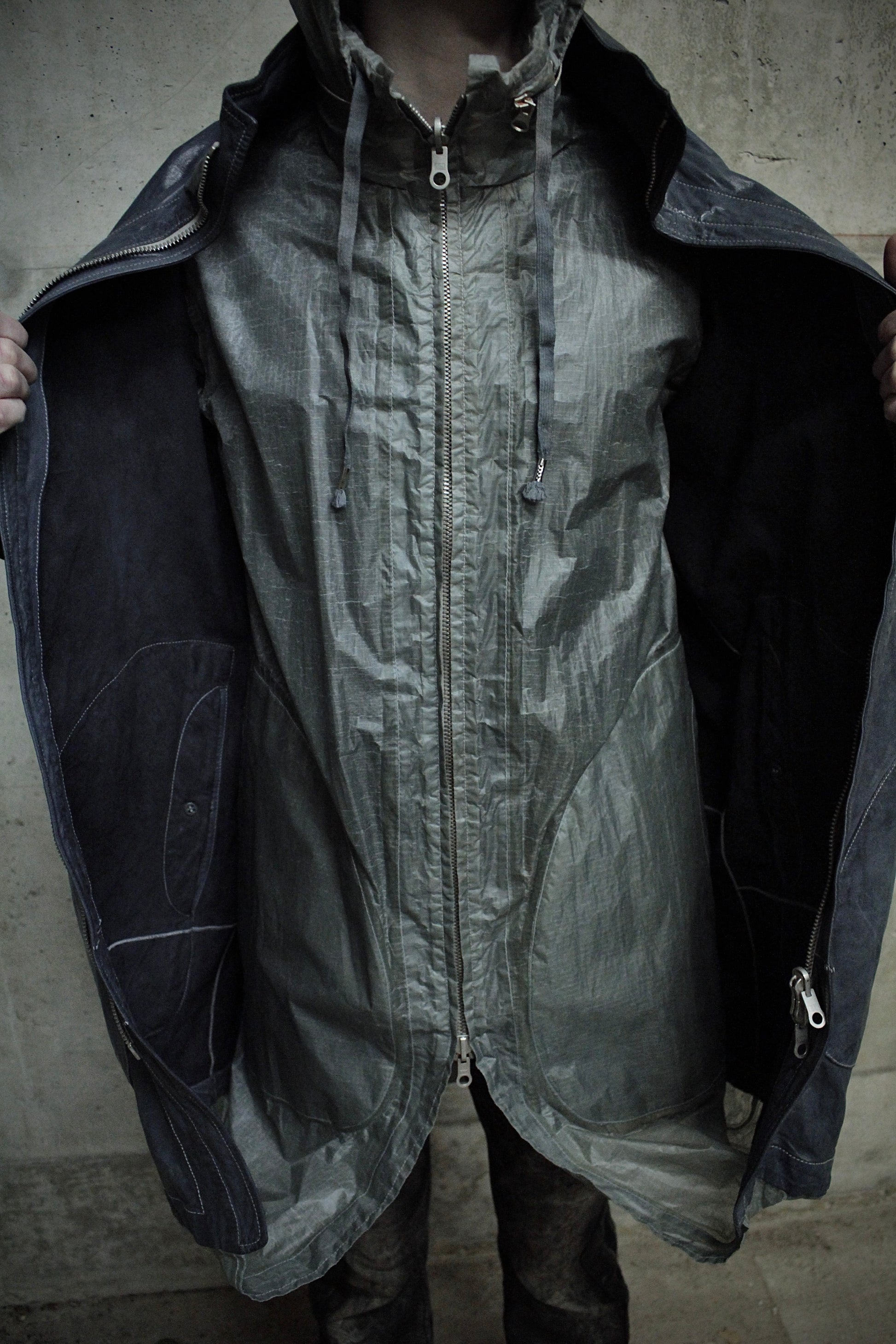 Carol Christian Poell 'LOM/2400 ROOLS-PTC/29' Reversible Object-dyed Kangaroo Leather Parachute Parka detail | DRIEW GARMENTS