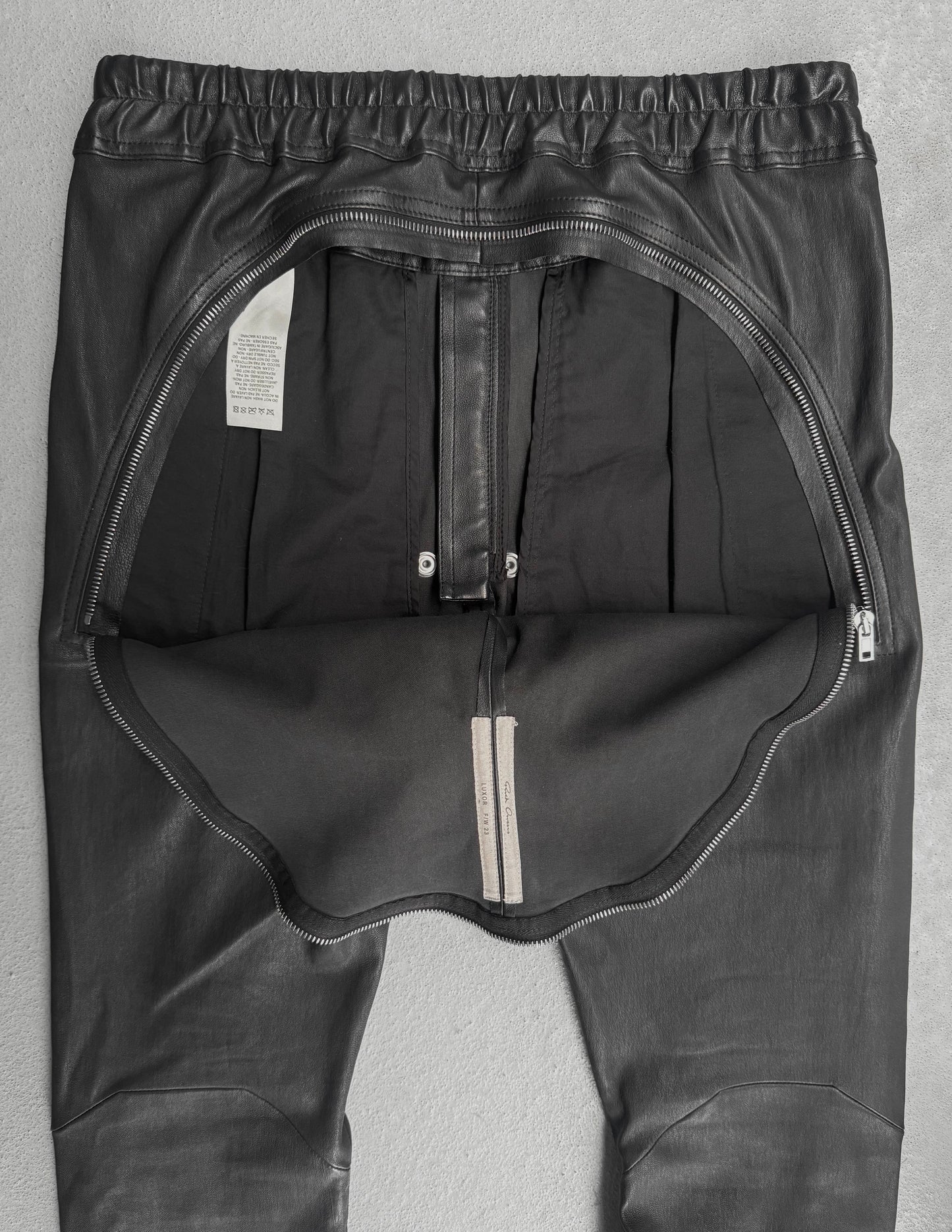 Rick Owens AW23 "LUXOR" Gary Lamb Leather Skinny Pants