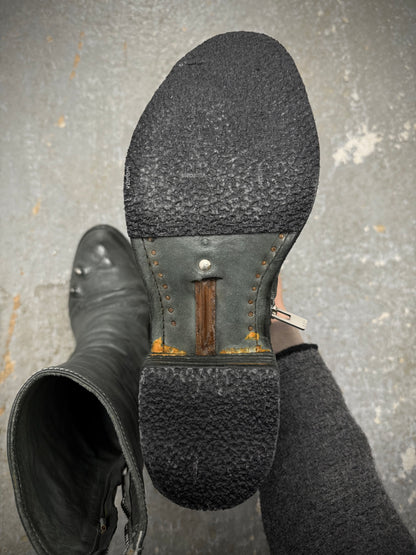 Carol Christian Poell ‘AM/2687P ROOMS-PTC/19’ Kangaroo Leather Titanium Prosthetic Tornado Zip Boots