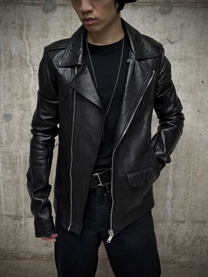 Rick Owens SS17 "WALRUS" Stooges Calf Leather Rider Jacket detail | DRIEW GARMENTS