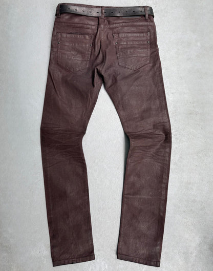 Tornado Mart Early 00s Brown Paint Coated Bootcut Denim