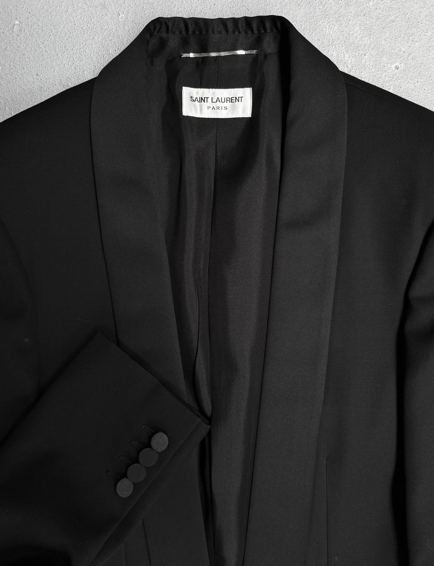 Saint Laurent Paris AW17 Open-front Shawl Collar Tuxedo Blazer