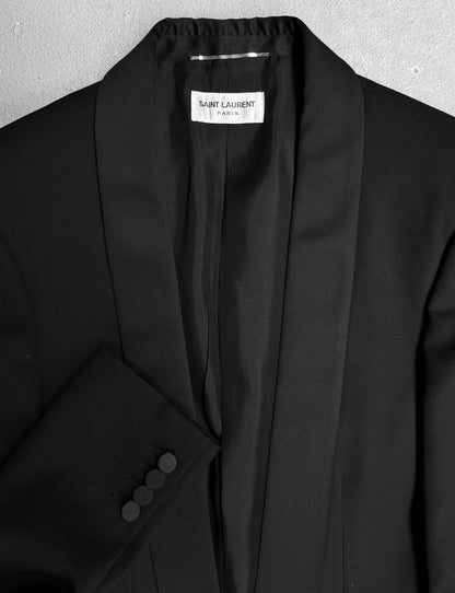 Saint Laurent Paris AW17 Open-front Shawl Collar Tuxedo Blazer