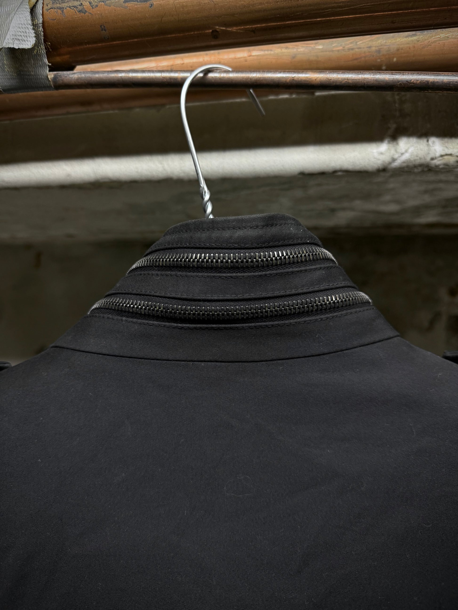 LITHIUM HOMME 2010s Black Cotton Gabardine Field Jacket detail | DRIEW GARMENTS