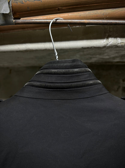 LITHIUM HOMME 2010s Black Cotton Gabardine Field Jacket detail | DRIEW GARMENTS