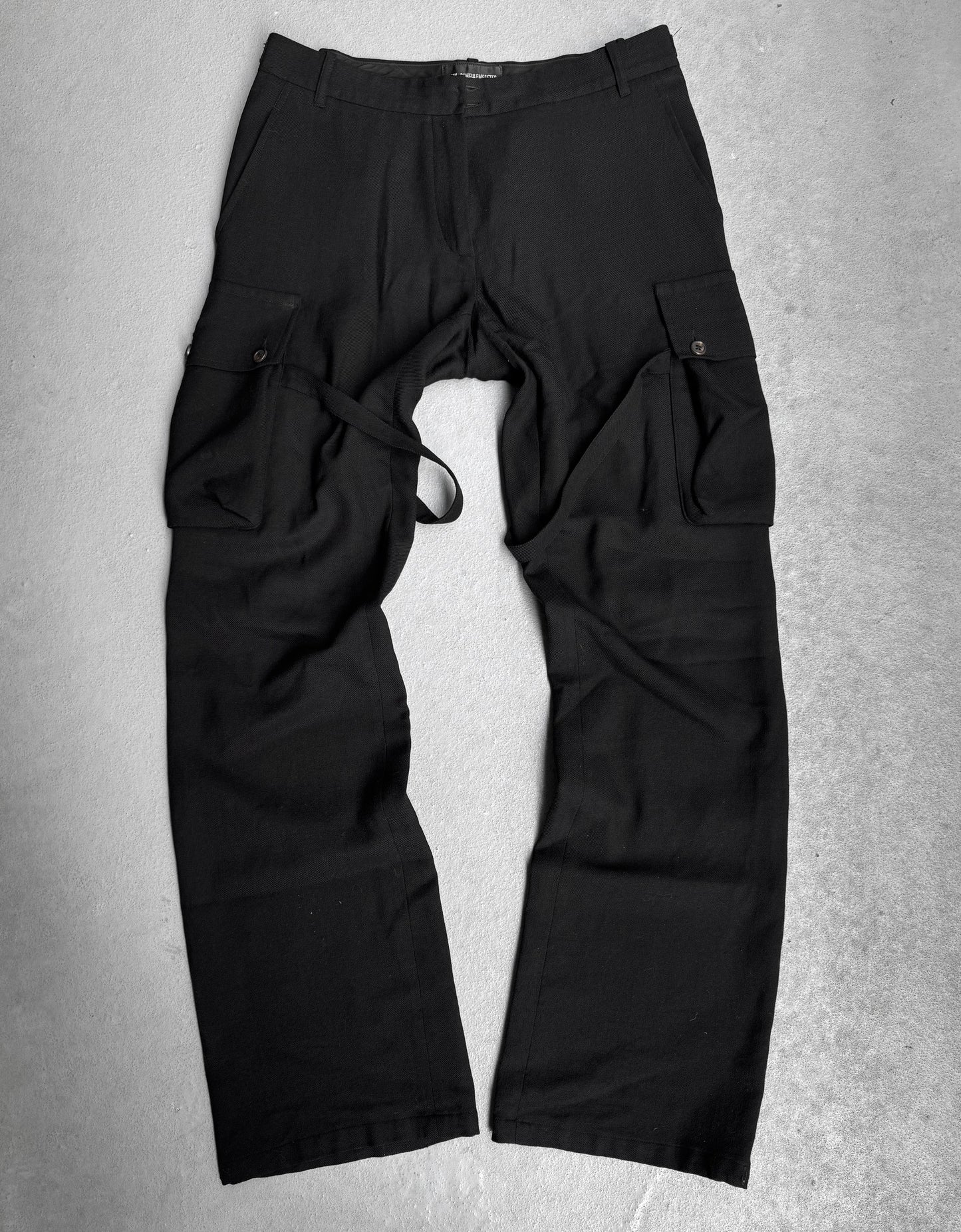Ann Demeulemeester AW02 Fleece-wool Bondage Cargo Pants