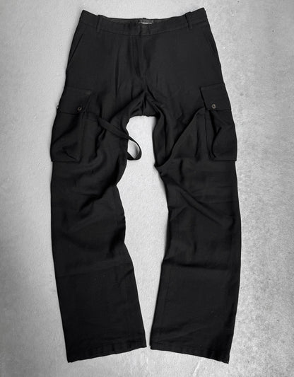 Ann Demeulemeester AW02 Fleece-wool Bondage Cargo Pants