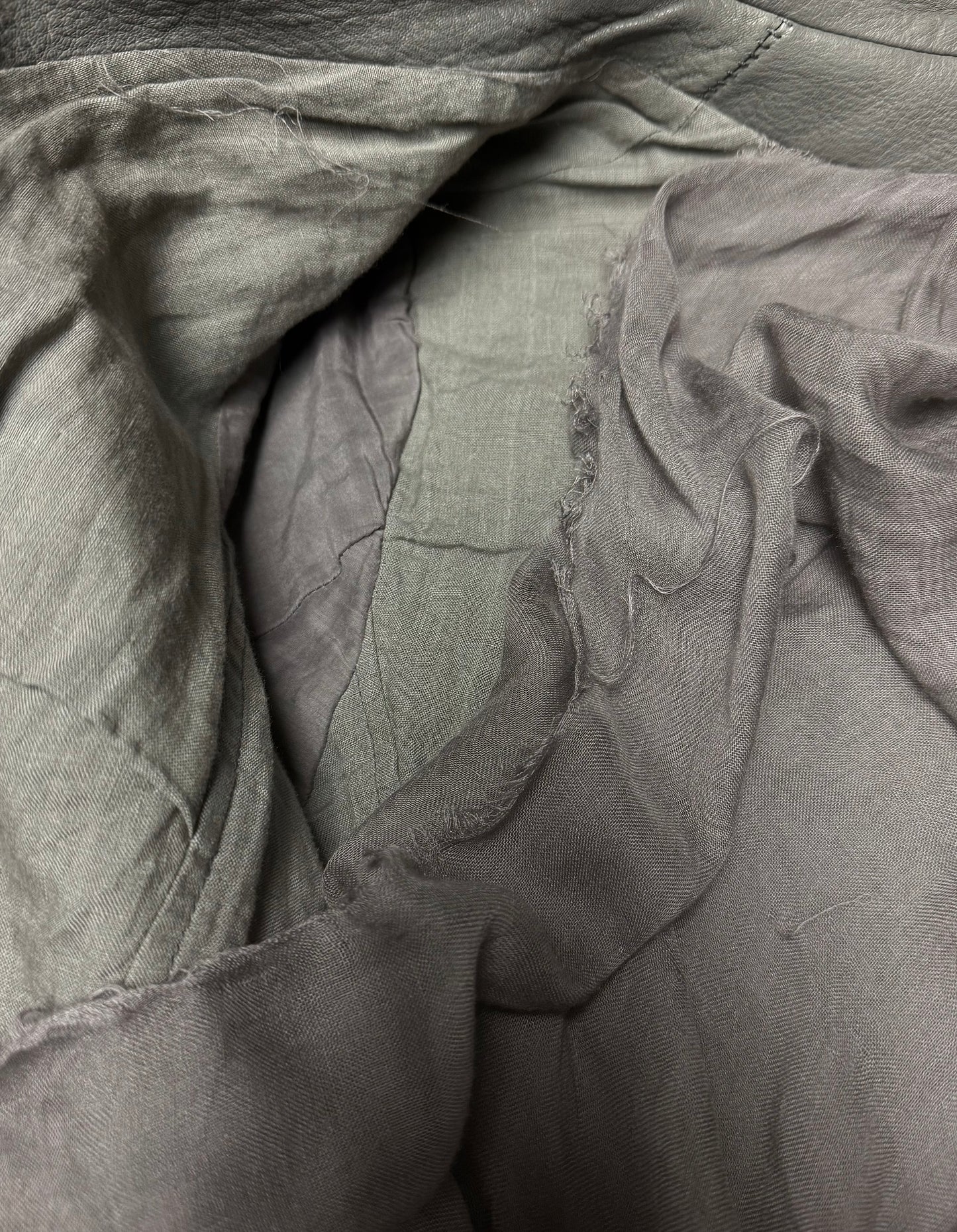 Isaac Sellam: “Experience” Attached Scarf Deerskin Leather Blazer