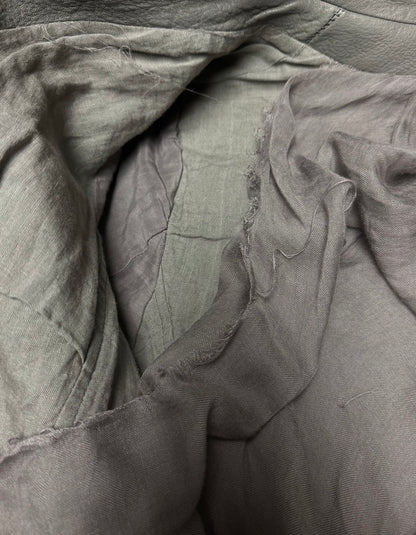 Isaac Sellam: “Experience” Attached Scarf Deerskin Leather Blazer