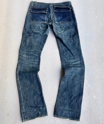 UNDERCOVER AW01 “D.A.V.F” Patchwork Flare Denim