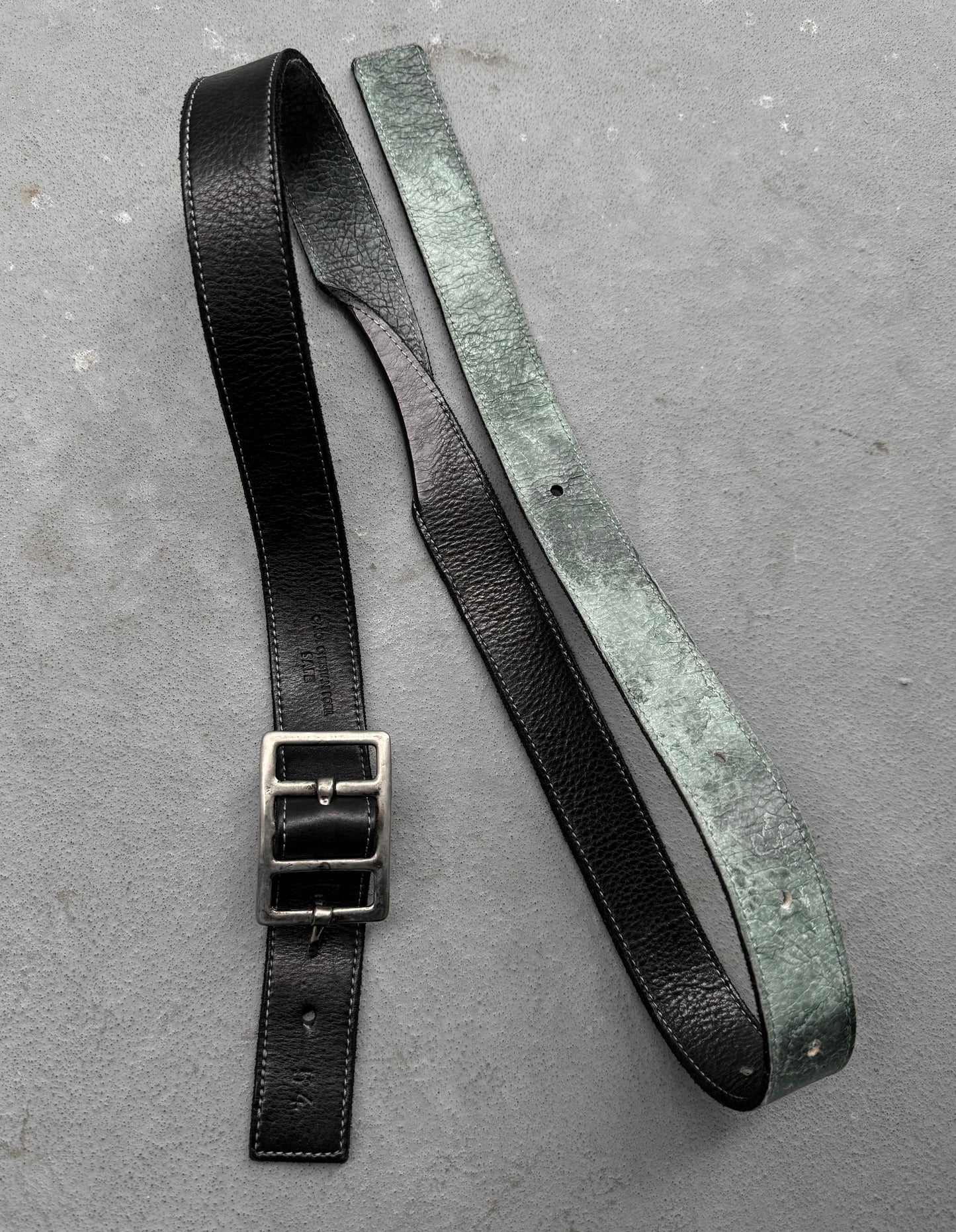 Carol Christian Poell 'AM/2623-IN PABER-PTC/10' Twisted Tonneau Paper Dart Bison Leather Belt