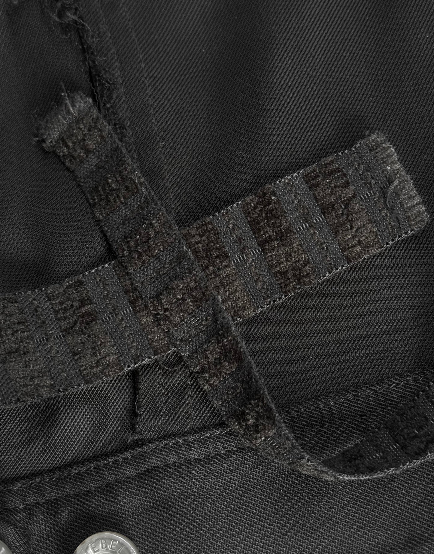 SONG FOR THE MUTE AW20 "20.2 DJEBEL" Frayed Edge Viscose Trucker Jacket detail | DRIEW GARMENTS