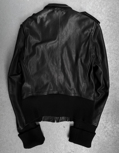 Ann Demeulemeester AW06 Lambskin Leather Asymmetrical Rider Jacket