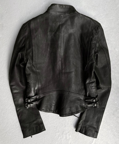 alfredoBANNISTER Early 00s Asymmetrical Cowhide Rider Jacket