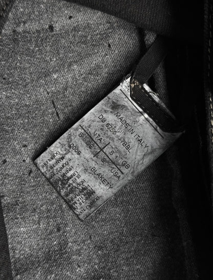 Rick Owens DRKSHDW SS14 "VICIOUS" Slave Hybrid Leather Sleeves Waxed Denim Jacket