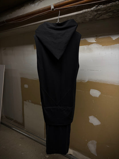 Rick Owens DRKSHDW AW12 "MOUNTAIN" Druid Hood Long Flap Tank Top detail | DRIEW GARMENTS