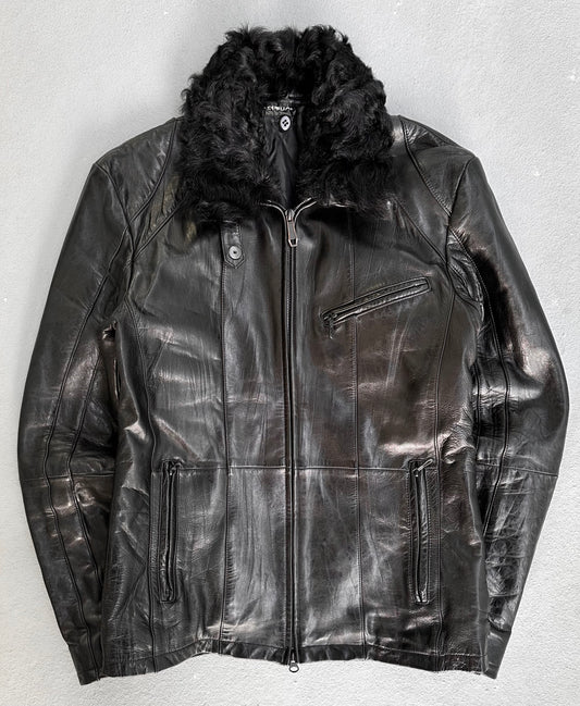 5351 Pour Les Hommes Early 00s Fur Collar Lambskin Rider Jacket