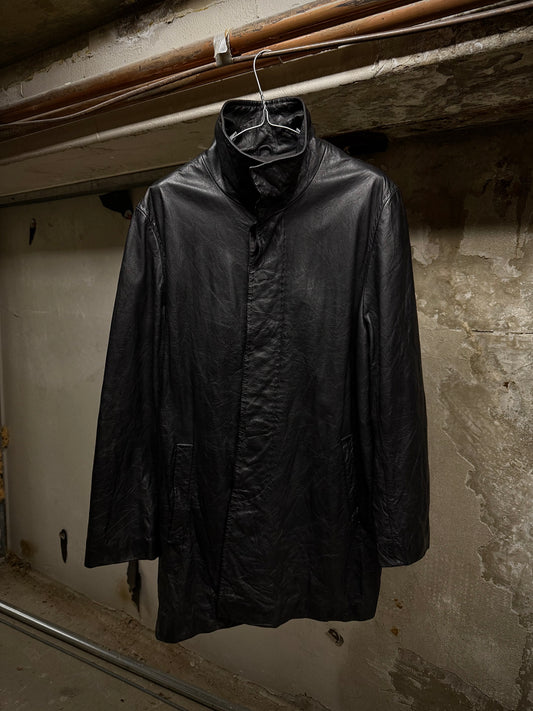 Yuji Yamada Late 90s Cow Leather High Neck Coat