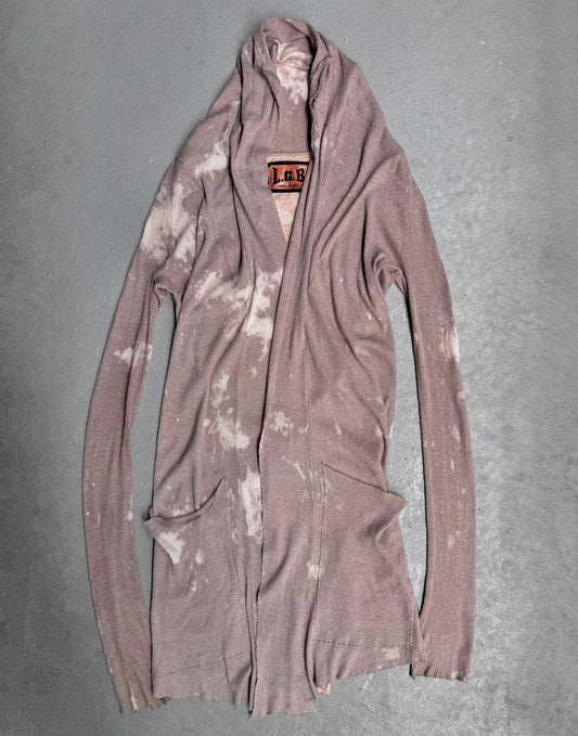 L.G.B. Early 00s Bleached Back Cross Cardigan