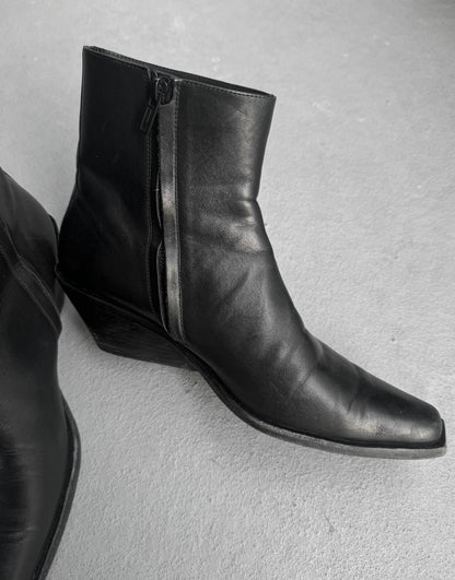 Ann Demeulemeester AW22 'Gerda' Lamb Leather Wedge Heel Boots