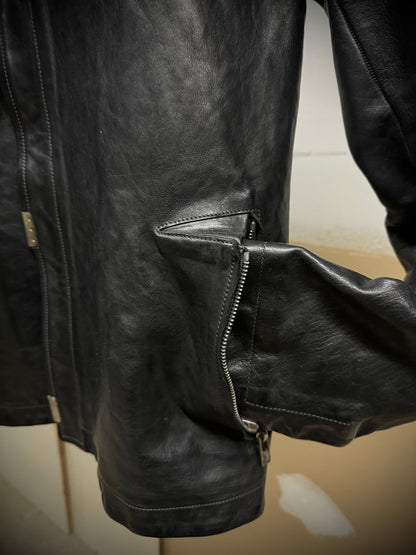 Carol Christian Poell ‘LM/2498 CORS-PTC/010’ Object-dyed Lined Scarstitch Horse Leather Jacket (Size  detail | DRIEW GARMENTS