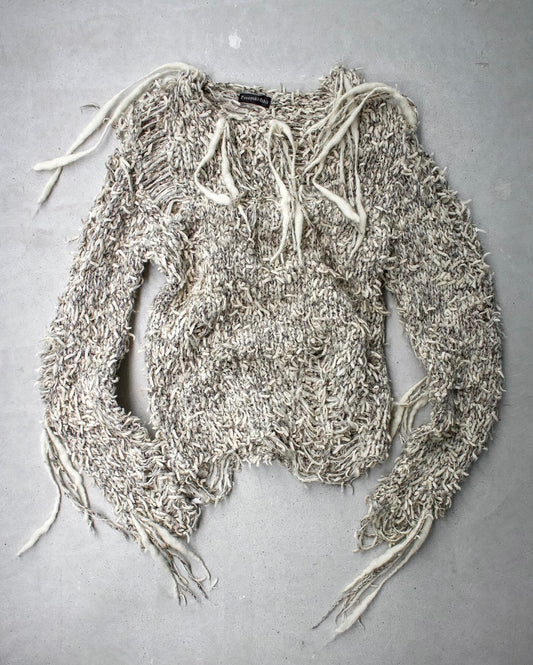 Yasuyuki Ishii Early 00s “Forest” Frayed Chunky Knit Sweater