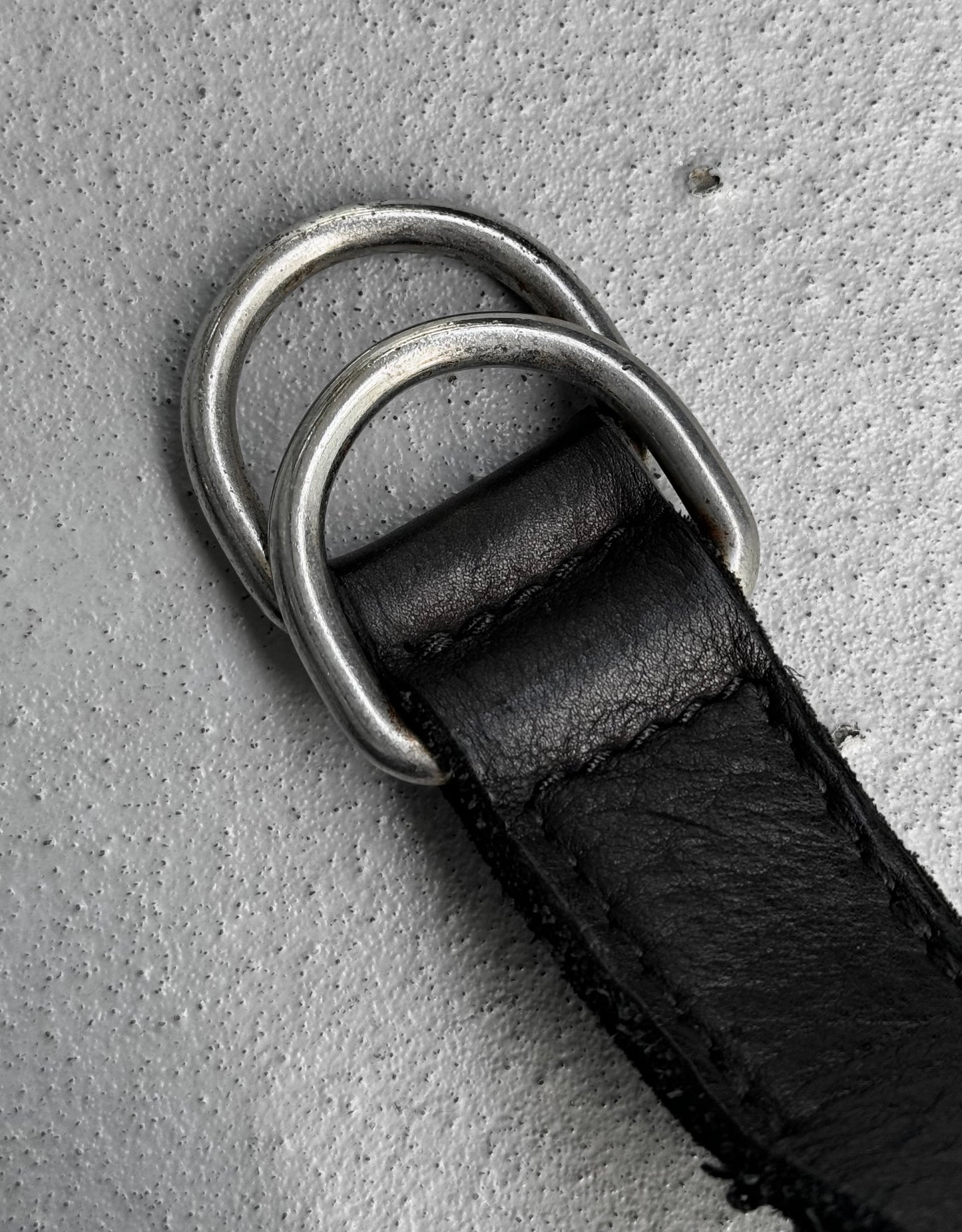 GUIDI 'BLT0' Black Full Grain Bison Leather Belt