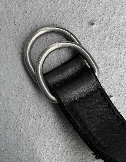 GUIDI 'BLT0' Black Full Grain Bison Leather Belt