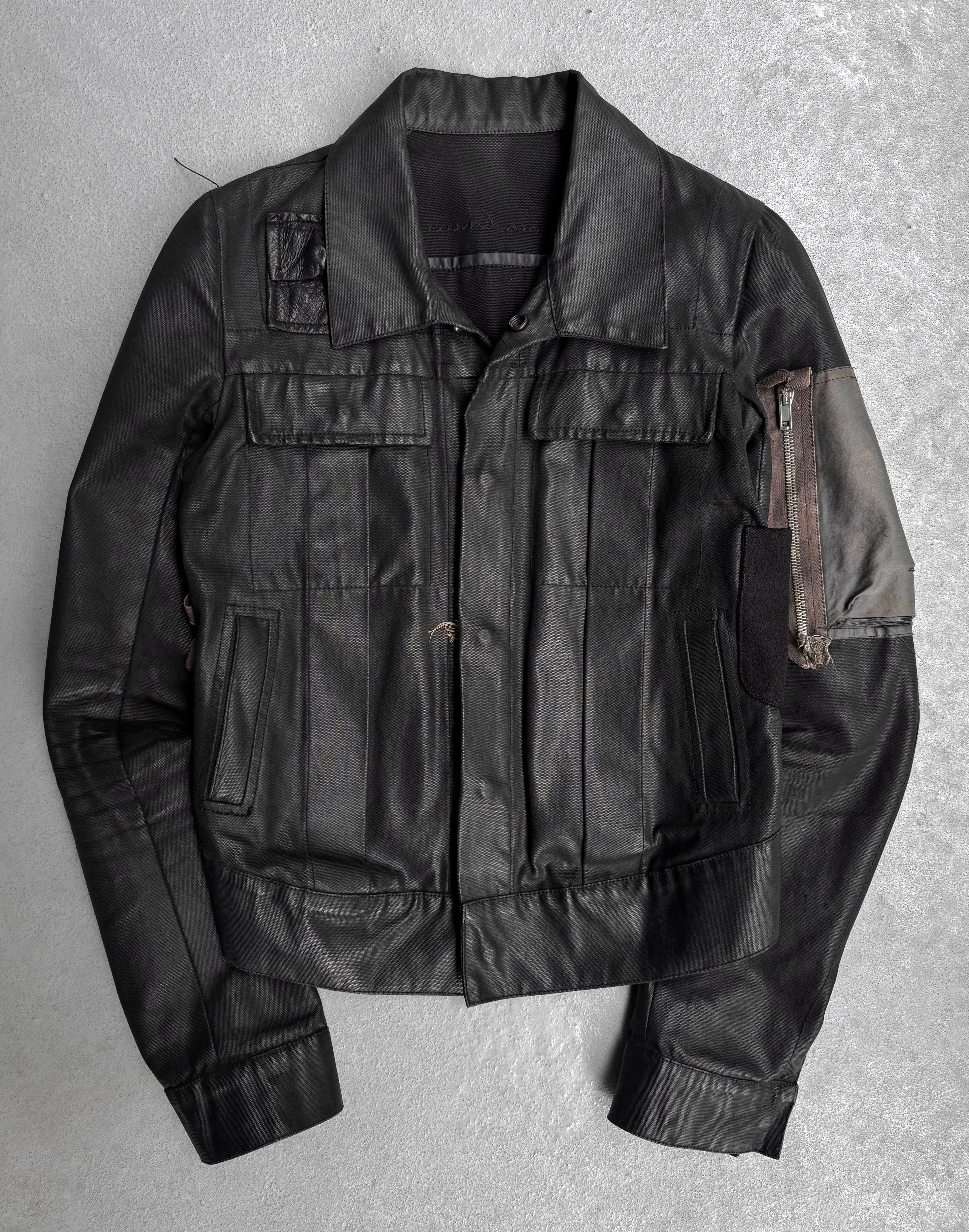 Rick Owens SS03 Resinated Denim MA-1 Trucker Jacket | DRIEW
