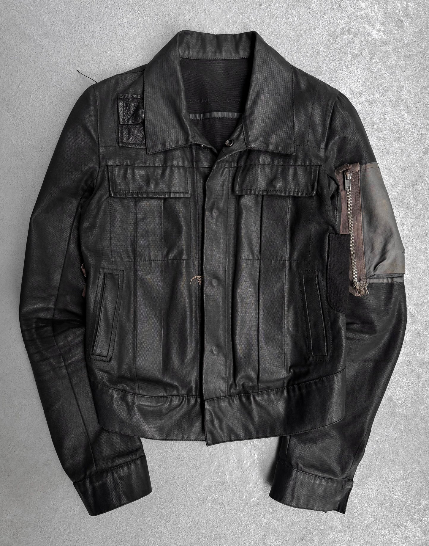 Rick Owens SS03 “SUCKERBALL” Resinated Denim MA-1 Trucker Jacket