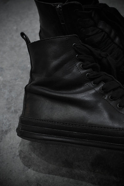 Ann Demeulemeester "Roccia" Black High-top Leather Sneakers