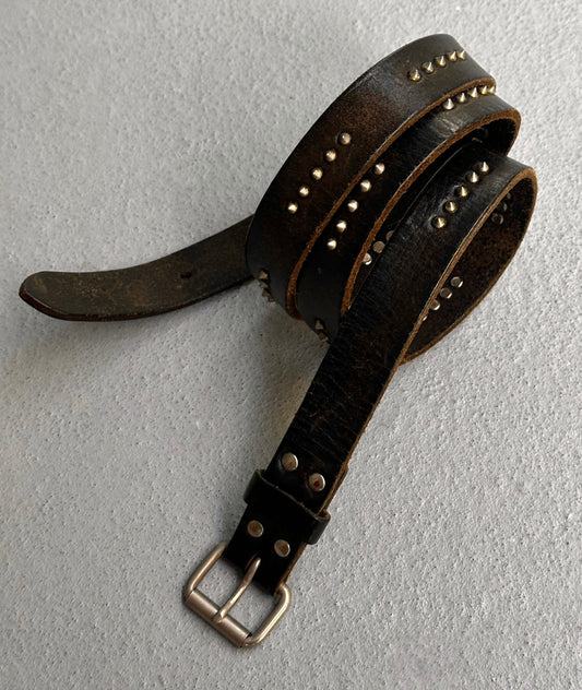 Lad Musician Early 00s Spike Studded Leather Belt