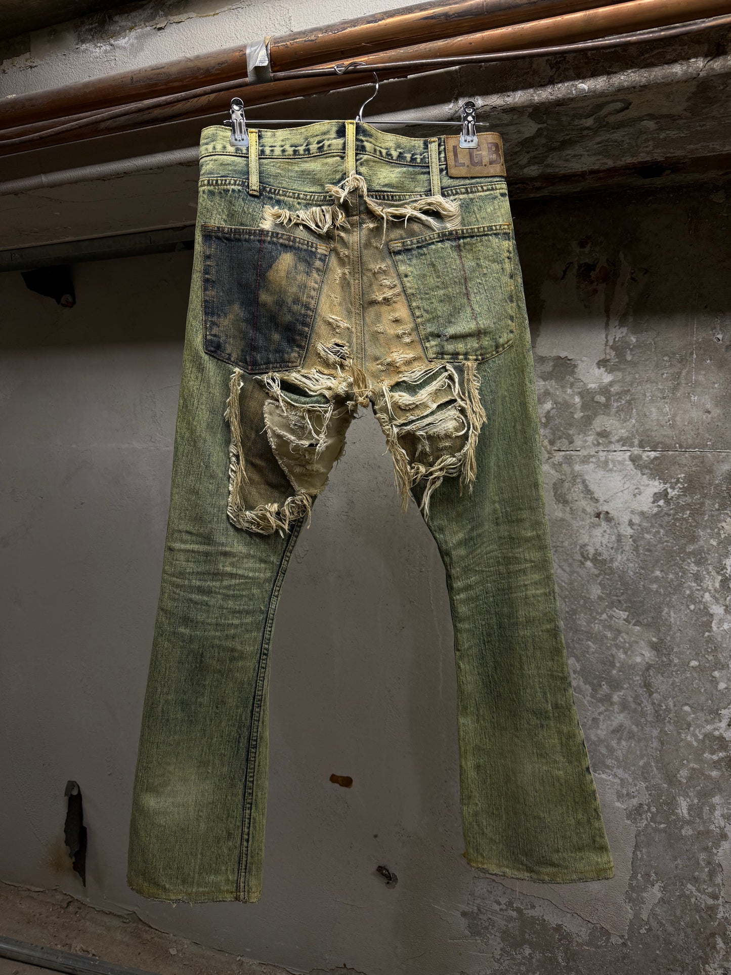 L.G.B. Early 00s 'No. CRAZY WOLF 0072M' Acid Wash Blown Out Denim | Archive Fashion Toronto