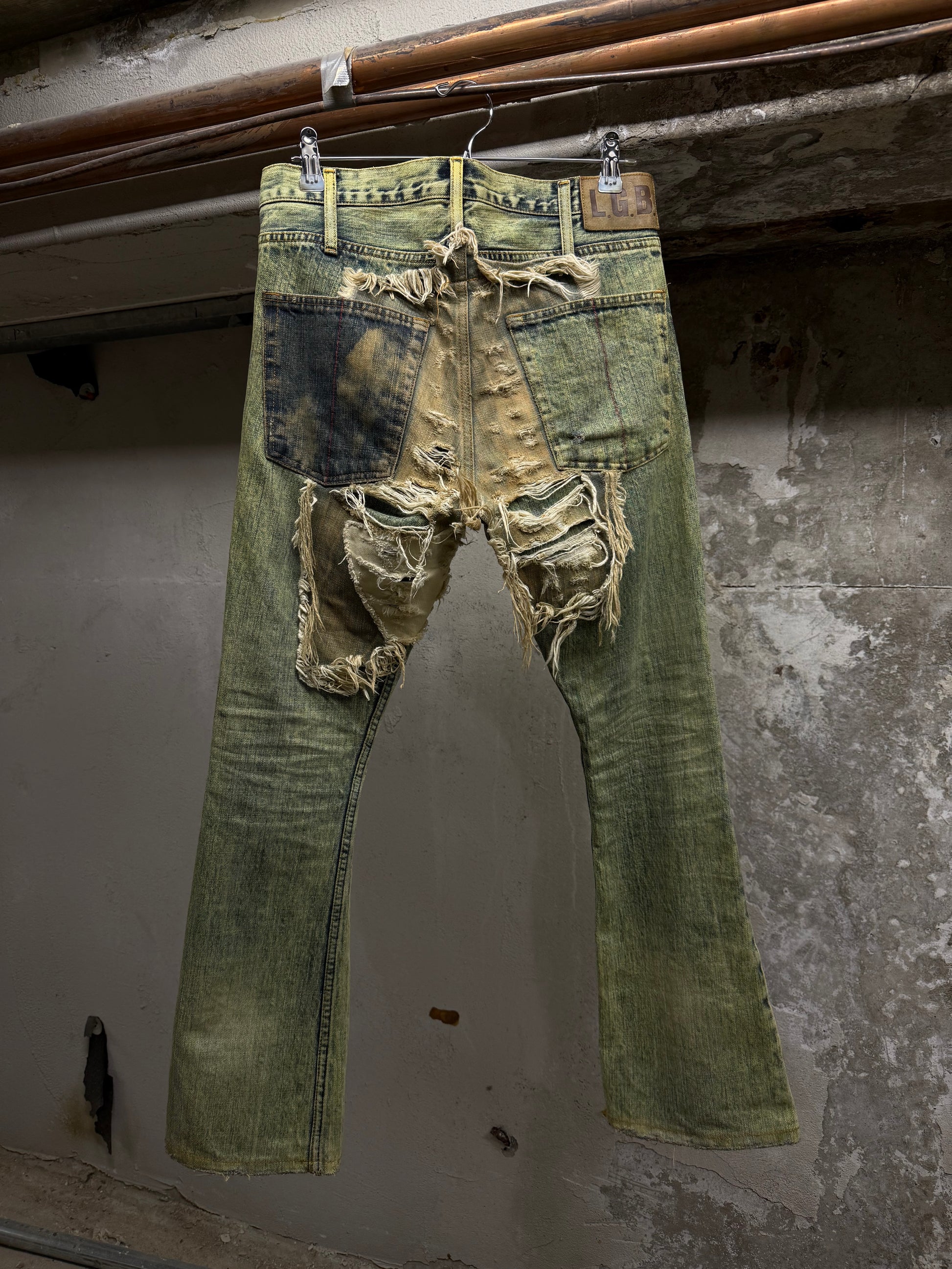 L.G.B. Early 00s 'No. CRAZY WOLF 0072M' Acid Wash Blown Out Denim | Archive Fashion Toronto