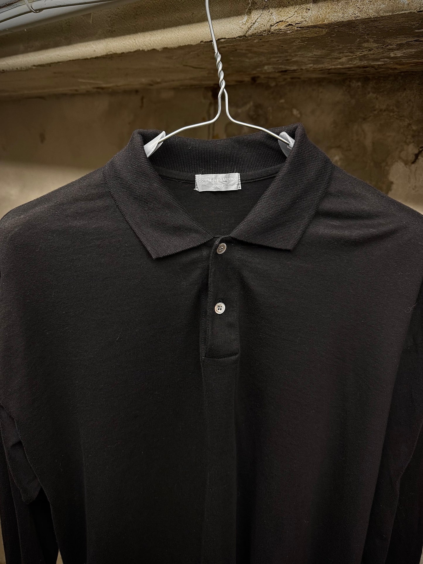 COMME des GARÇONS HOMME AD1988 Long-sleeves Polo Shirt detail | DRIEW GARMENTS