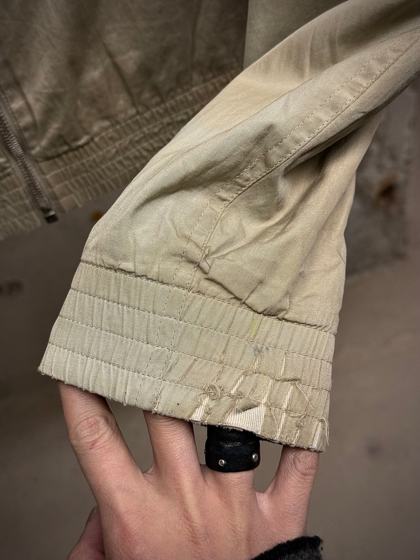 DIOR HOMME by Hedi Slimane SS07 “We Look Good Together”Beige Multi Zip Cropped Jacket detail | DRIEW GARMENTS