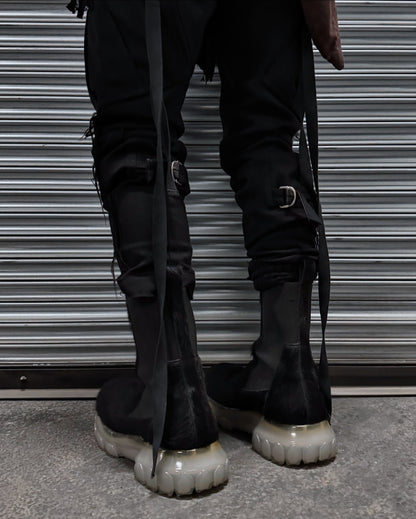 Rick Owens SS22 “STROBE” Pony-hair ‘Bozo’ Tractor Boots