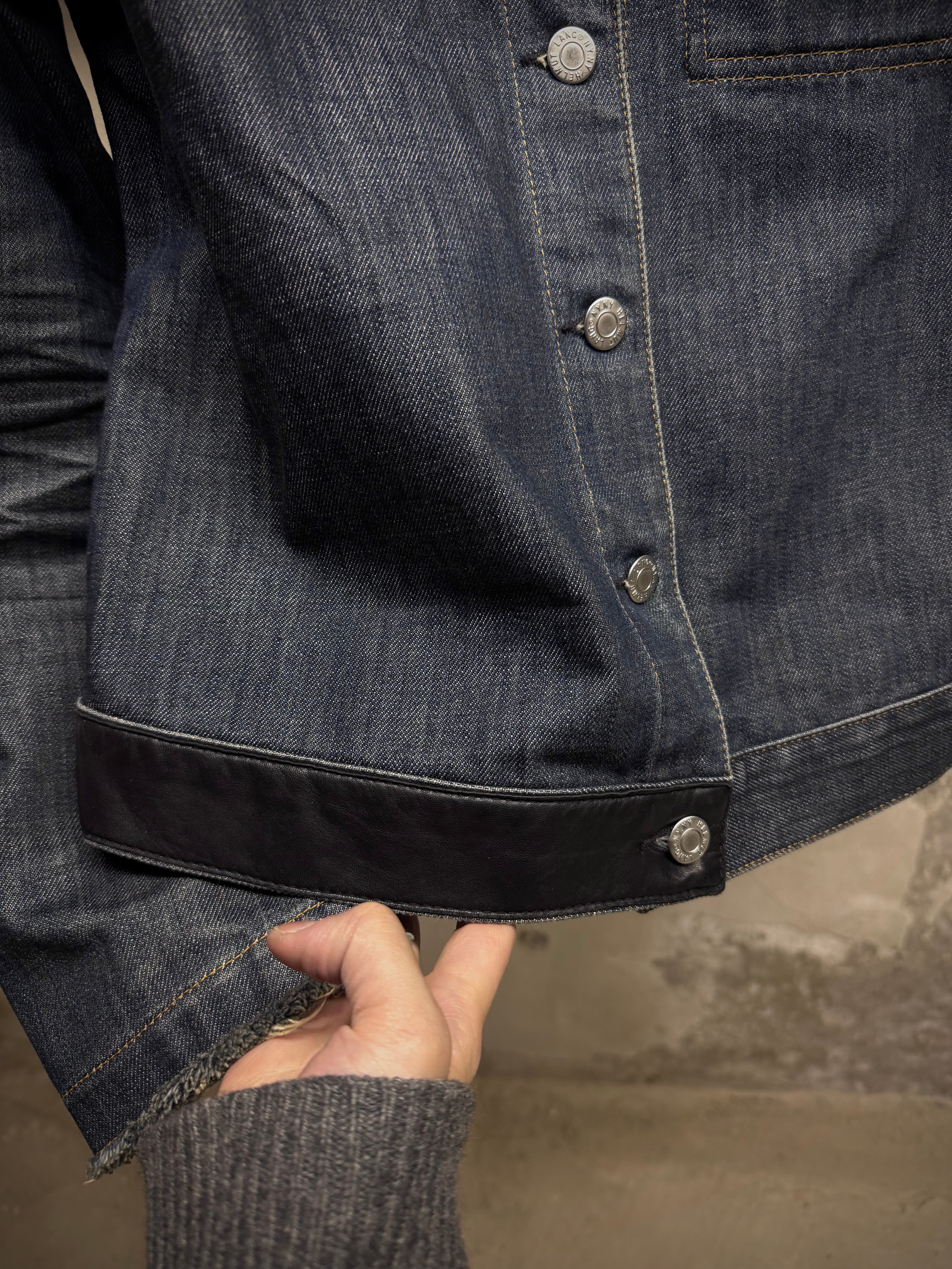 Helmut Lang SS03 Leather Sleeve Denim Jacket | Archive – DRIEW
