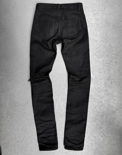 Saint Laurent Paris AW15 'D02' Distressed Black Skinny Denim