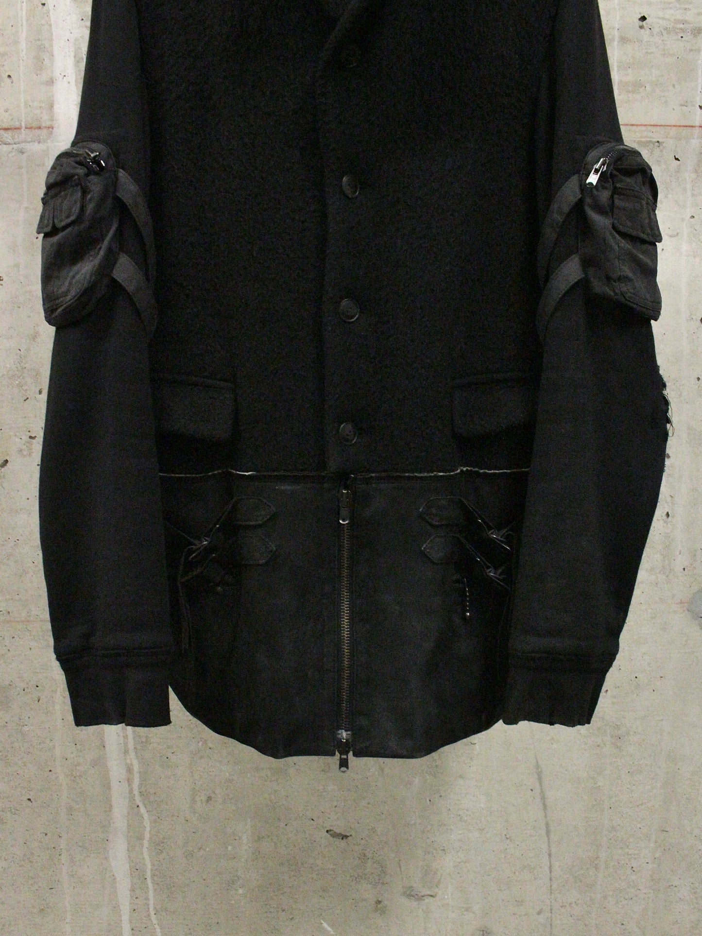 Number (N)ine AW05 "The High Streets" Hybrid Wool Sheep Leather Cargo Blazer