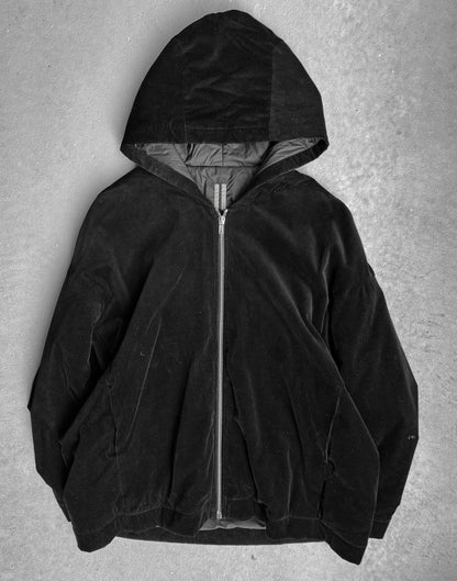 Rick Owens DRKSHDW AW22 “STROBE” Light-padded Peter Corduroy Hooded Jacket