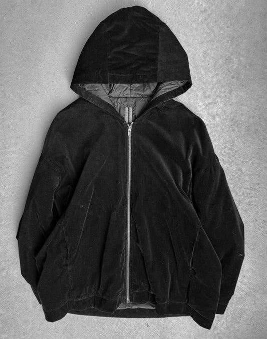 Rick Owens DRKSHDW AW22 “STROBE” Light-padded Peter Corduroy Hooded Jacket