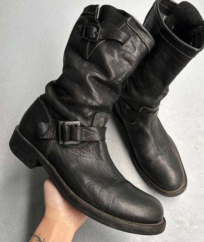 Isamu Katayama “BACKLASH” Object-Dyed Cowhide Engineer Leather Boots