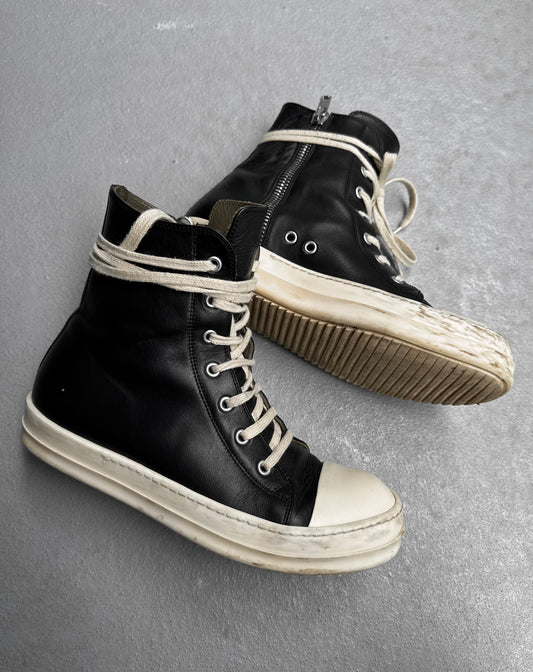 Rick Owens SS19 “BABEL” Oiled Calfskin Leather Ramones Sneakers
