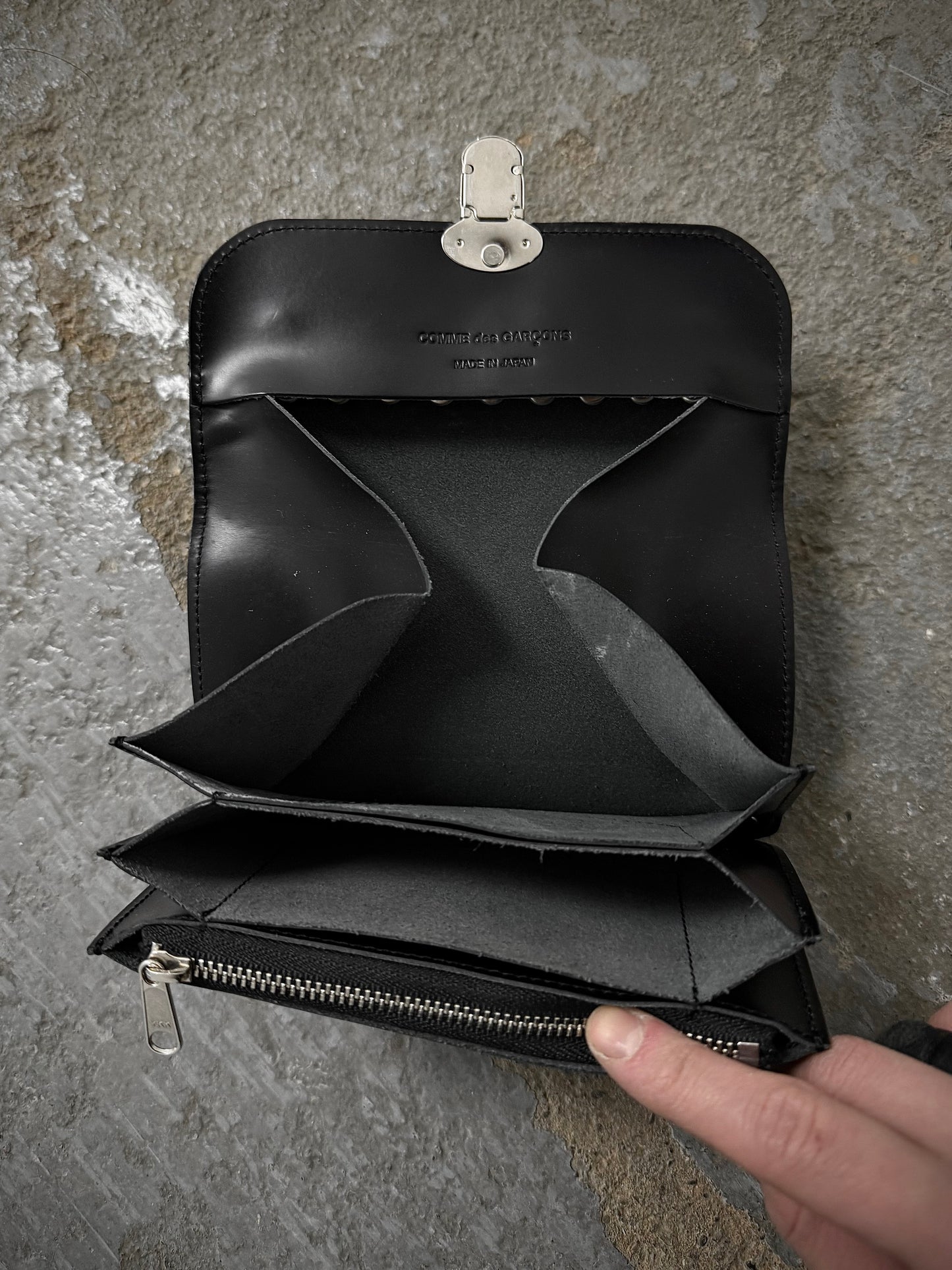 COMME des GARÇONS SS23 Studded Cow Leather Wallet detail | DRIEW GARMENTS