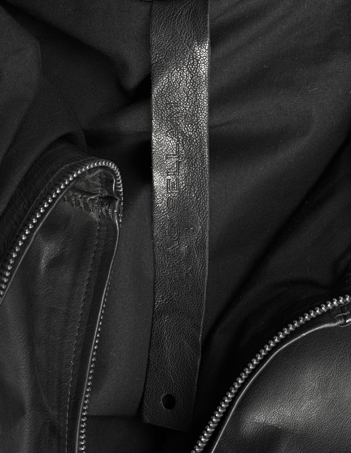 Isaac Sellam: "Experience" High Neck Calf Leather Down Puffer Jacket