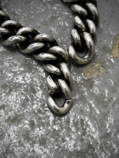 WERKSTATT:MÜNCHEN 2010s .925 Silver Heavy Curb Chain Link Bracelet (Older Model) detail | DRIEW GARMENTS
