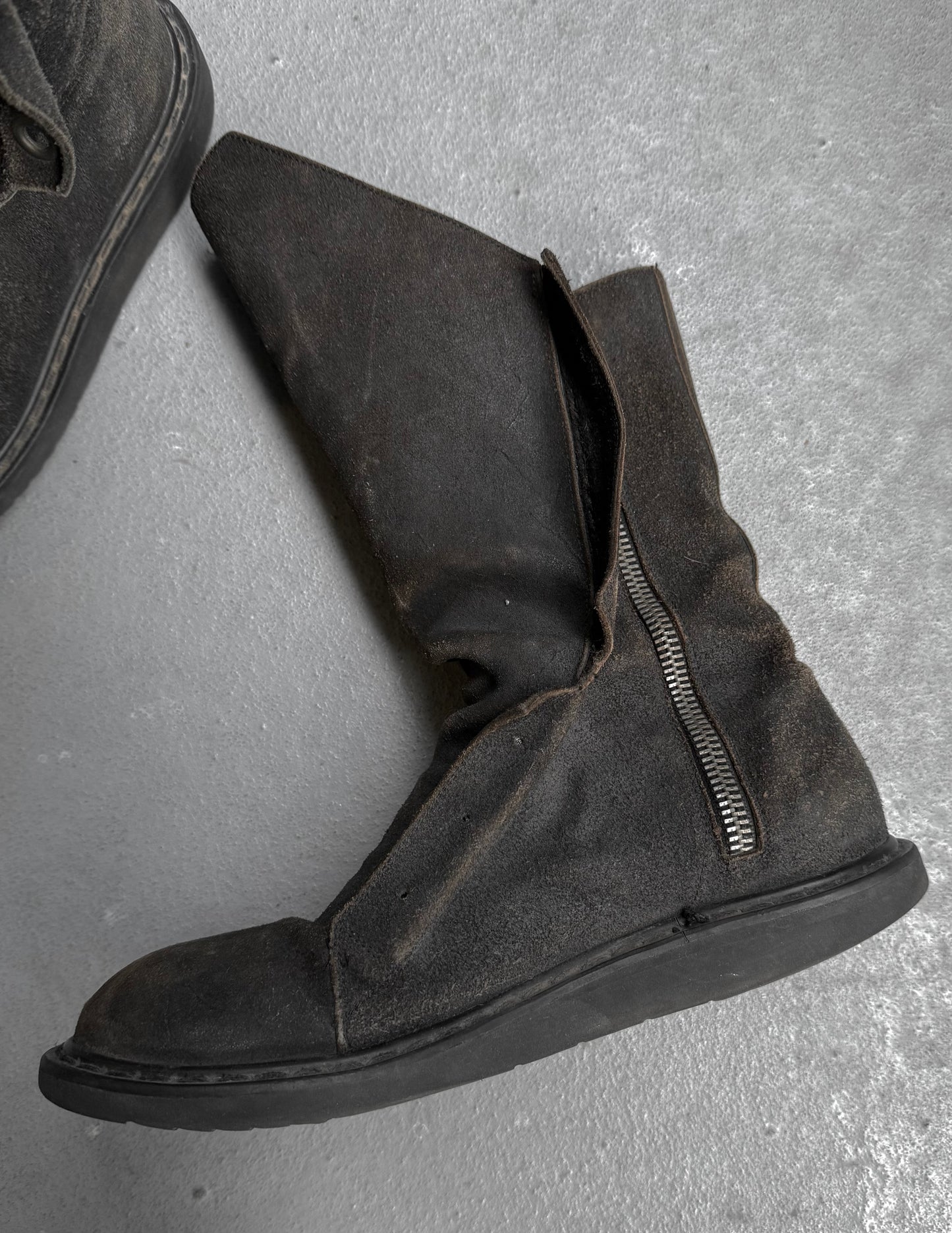 Rick Owens SS12 "NASKA" Laceless Brown Suede Hiking Boots
