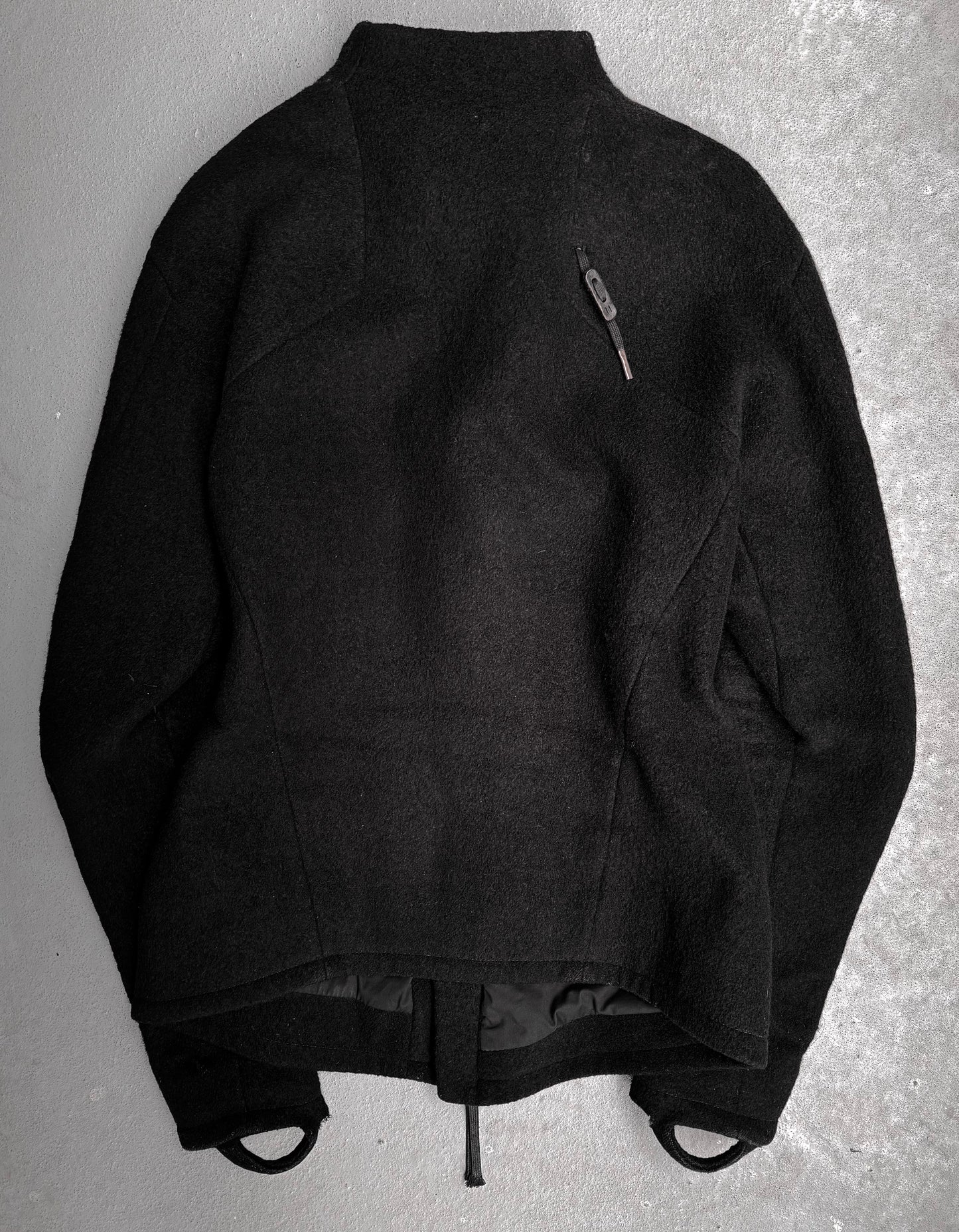 Boris Bidjan Saberi AW13-14 Asymmetrical Felted Wool Zip-up Jacket