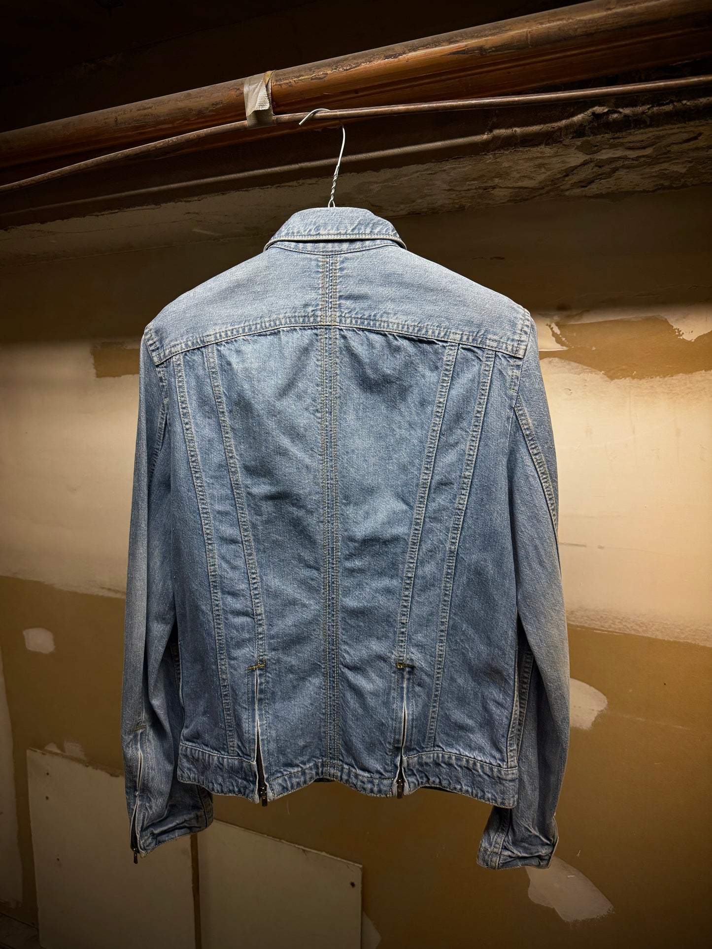 The Viridi-Anne Light Wash Denim Excella Zip-Up Work Jacket